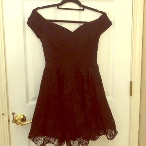 Black Lace Off the Shoulder dress